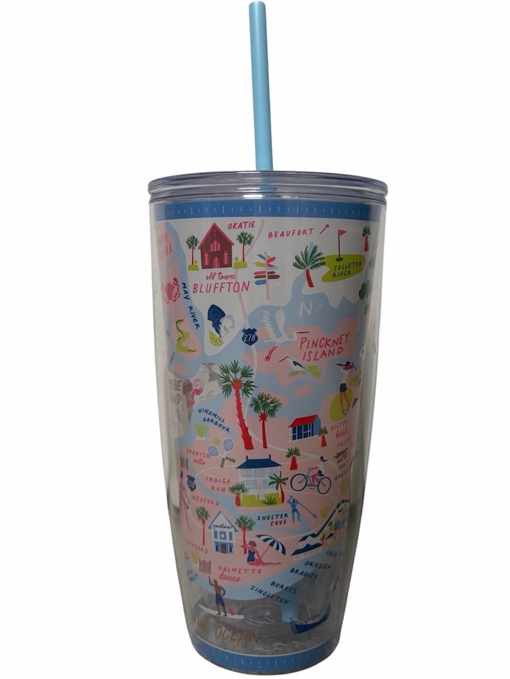 Spartina New Clear Drink Tumbler 24 oz. Hilton Head - Picture 4 of 6